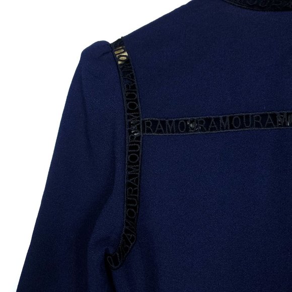 Maje Navy Blue Crochet Amour Designer Remala Dress - Picture 7 of 12